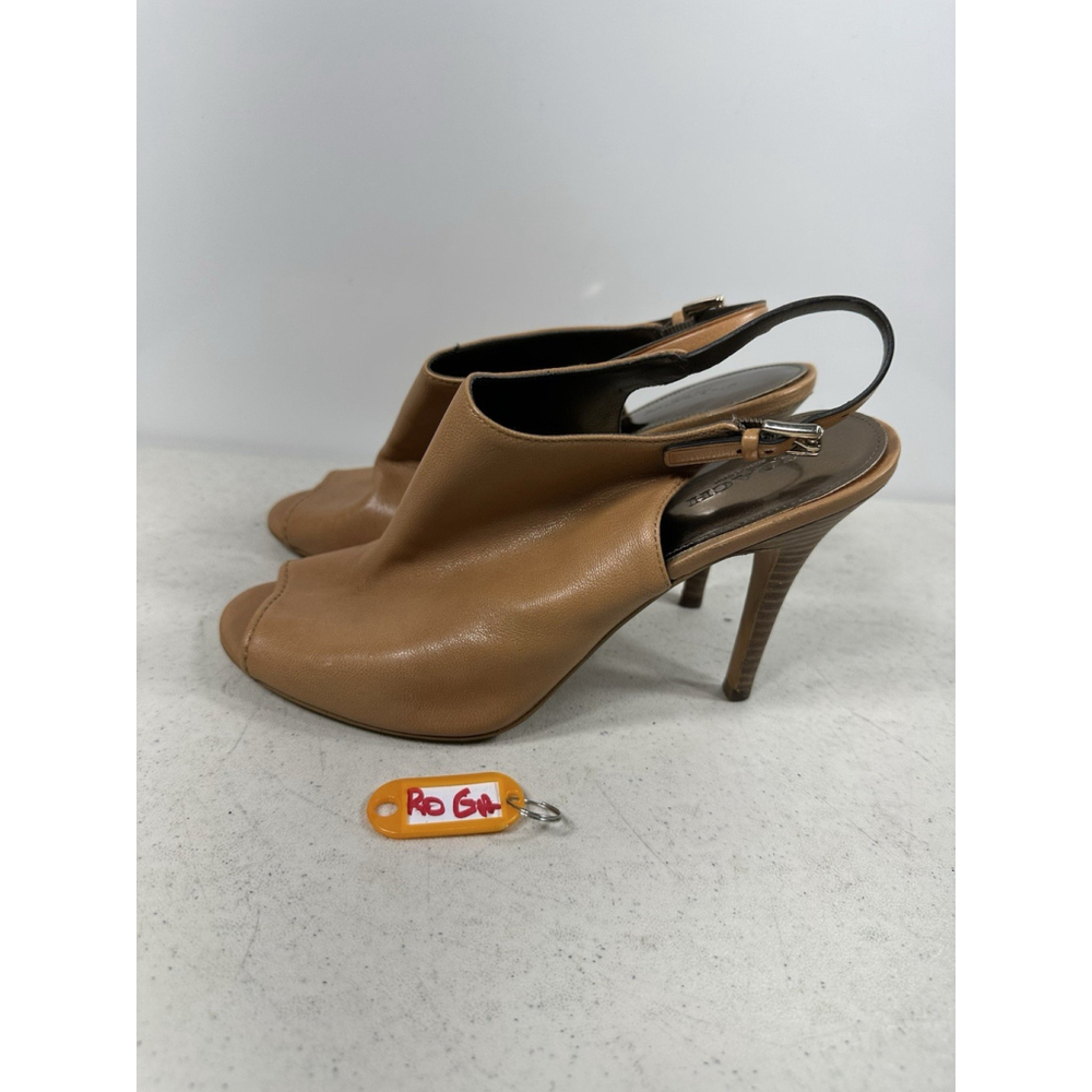 Coach Sandals Booties Stack Heel Ankle Belt Leather 35.5 22cm Size 9